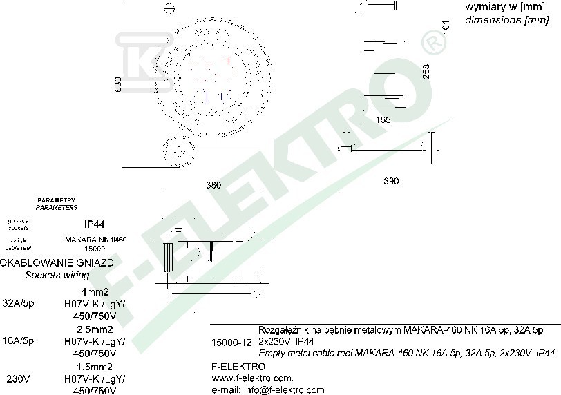 Rozgałęźnik bębnowy, MAKARA-460 NK - 15000-16